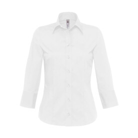 B & C Milano/women Popelin Shirt 3/4 sleeves, White, XS bedrucken, Art.-Nr. 796420002 B & C Milano/women Popelin Shirt 3/4 sleeves, White, XS bedrucken, Art.-Nr. 796420002