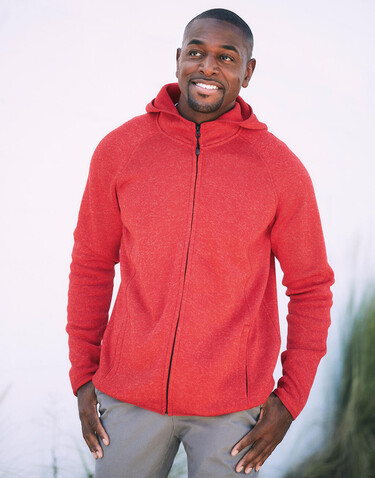 Stedman Lux Hooded Knit Fleece Jacket for men, Blue Midnight Heather, L bedrucken, Art.-Nr. 804052054