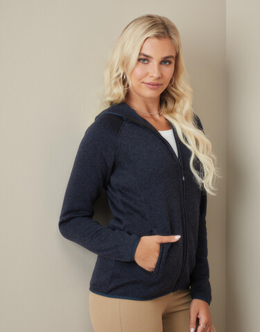 Stedman Lux Hooded Knit Fleece Jacket for women, Scarlet Red Heather, XL bedrucken, Art.-Nr. 805054055