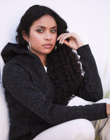 Stedman Lux Hooded Knit Fleece Jacket for women, Black Opal Heather, S bedrucken, Art.-Nr. 805051042 Stedman Lux Hooded Knit Fleece Jacket for women, Black Opal Heather, S bedrucken, Art.-Nr. 805051042