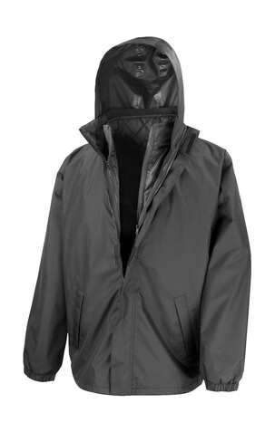 Result 3-in-1 Jacket with quilted Bodywarmer, Black, XS bedrucken, Art.-Nr. 807331012