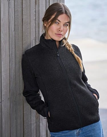 Tee Jays Ladies` Outdoor Fleece Jacket, Navy Melange, S bedrucken, Art.-Nr. 811542093
