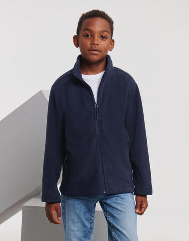 Russell Europe Kids` Full Zip Outdoor Fleece, French Navy, S (104/3-4) bedrucken, Art.-Nr. 818002013