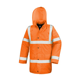 Result Core Hi-Vis Motorway Coat, Fluorescent Orange, S bedrucken, Art.-Nr. 818334053