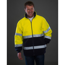 Yoko Fluo 2-Tone Fleece Jacket, Fluo Yellow/Navy, S bedrucken, Art.-Nr. 819776523