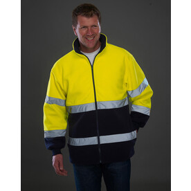 Yoko Fluo 2-Tone Fleece Jacket, Fluo Yellow/Navy, S bedrucken, Art.-Nr. 819776523