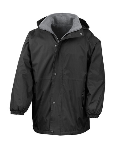 Result Recycled Fleece Lined Stomdri 4000 Jacket, Black/Grey, S bedrucken, Art.-Nr. 820331513