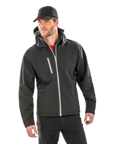 Result TX Performance Hooded Softshell Jacket, Red/Black, 3XL bedrucken, Art.-Nr. 827334518