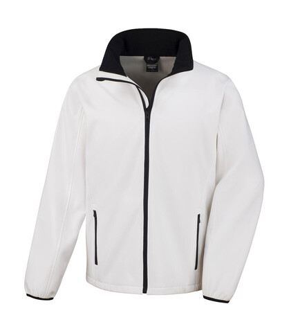 Result Printable Softshell Jacket, White/Black, S bedrucken, Art.-Nr. 828330562