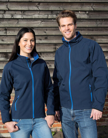 Result Printable Softshell Jacket, White/Black, S bedrucken, Art.-Nr. 828330562