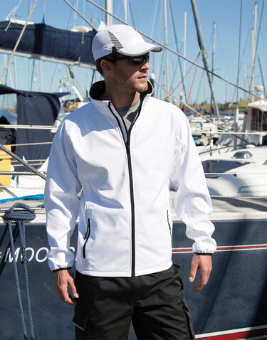 Result Printable Softshell Jacket, White/Black, S bedrucken, Art.-Nr. 828330562