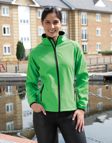 Result Ladies` Printable Softshell Jacket, White/Black, XS (8) bedrucken, Art.-Nr. 848330562