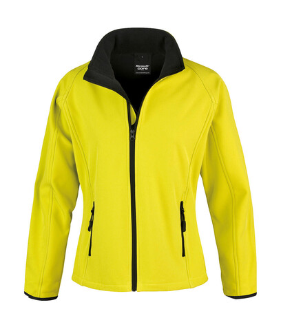 Result Ladies` Printable Softshell Jacket, Yellow/Black, XL (16) bedrucken, Art.-Nr. 848336576