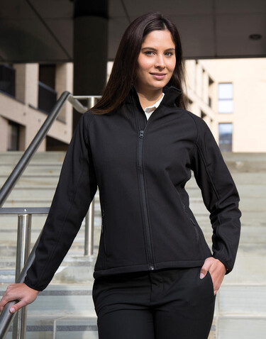 Result Ladies` Printable Softshell Jacket, White/Black, XS (8) bedrucken, Art.-Nr. 848330562