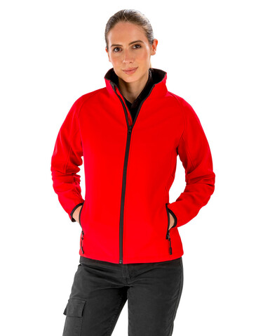 Result Ladies` Printable Softshell Jacket, White/Black, XS (8) bedrucken, Art.-Nr. 848330562