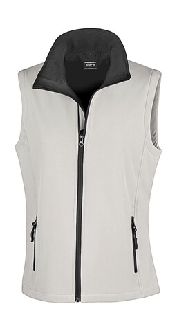 Result Women`s Printable Softshell Bodywarmer, White/Black, XS (8) bedrucken, Art.-Nr. 849330562