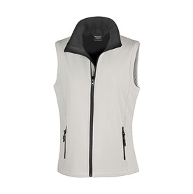 Result Women`s Printable Softshell Bodywarmer, White/Black, XS (8) bedrucken, Art.-Nr. 849330562