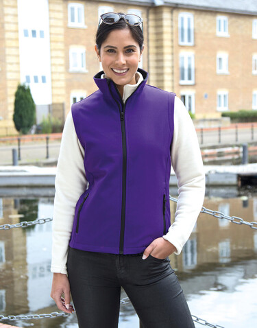 Result Women`s Printable Softshell Bodywarmer, White/Black, XS (8) bedrucken, Art.-Nr. 849330562