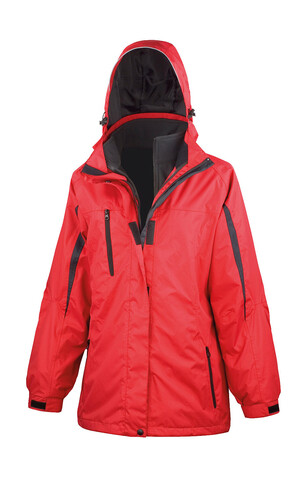 Result Ladies` 3-in-1 Journey Jacket, Red/Black, L (14) bedrucken, Art.-Nr. 851334515