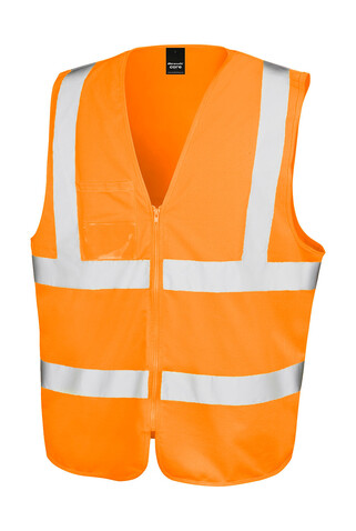 Result Zip I.D Safety Tabard, Fluorescent Orange, S/M bedrucken, Art.-Nr. 854334054