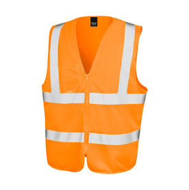 Result Zip I.D Safety Tabard, Fluorescent Orange, S/M bedrucken, Art.-Nr. 854334054