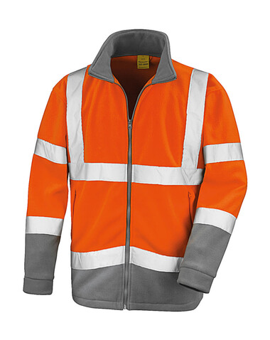 Result Safety Microfleece, Fluo Orange/Grey, 4XL bedrucken, Art.-Nr. 862334759