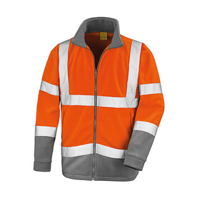 Result Safety Microfleece, Fluo Orange/Grey, S bedrucken, Art.-Nr. 862334753
