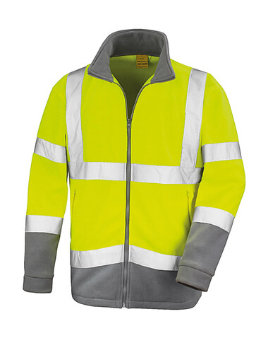 Result Safety Microfleece, Fluo Yellow/Grey, 4XL bedrucken, Art.-Nr. 862336759