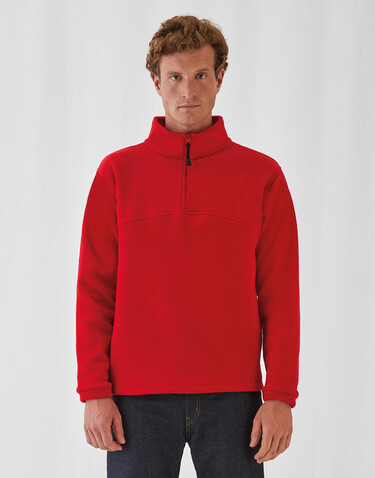 B &amp; C Highlander+ 1/4 Zip Fleece Top, Red, 3XL bedrucken, Art.-Nr. 865424008