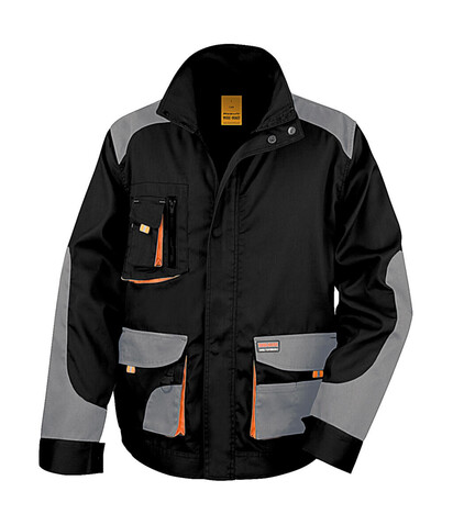 Result LITE Jacket, Black/Grey/Orange, 4XL bedrucken, Art.-Nr. 867331978