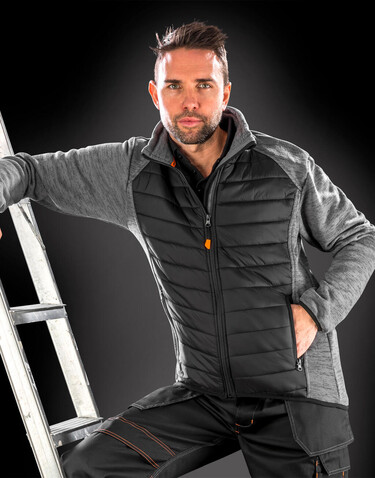 Result Elevator Jacket, Black/Grey Marl, S bedrucken, Art.-Nr. 875331453