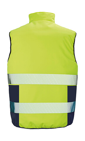 Result Reversible Soft Padded Safety Gilet, Fluo Orange/Navy, S bedrucken, Art.-Nr. 877334763