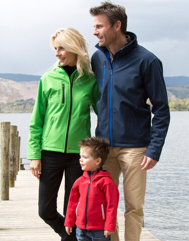 Result Kids TX Performance Hooded Softshell Jacket, Black/Grey, XS (3-4) bedrucken, Art.-Nr. 880331512
