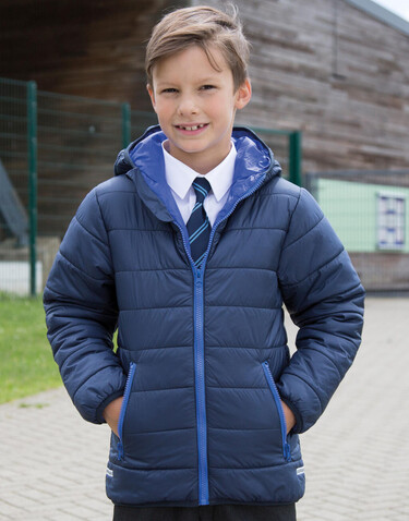 Result Junior/Youth Soft Padded Jacket, Black/Orange, 2XS (2-3) bedrucken, Art.-Nr. 881331781