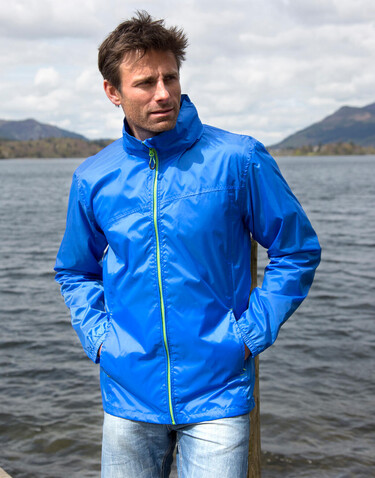 Result HDI Quest Lightweight Stowable Jacket, Navy/Lime, L bedrucken, Art.-Nr. 889332565