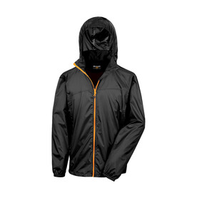 Result HDI Quest Lightweight Stowable Jacket, Black/Orange, XS bedrucken, Art.-Nr. 889331782
