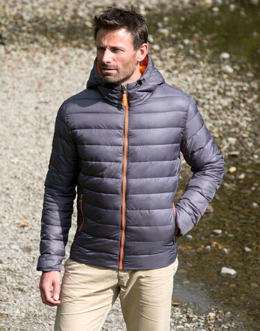 Result Snow Bird Hooded Jacket, Grey/Orange, XL bedrucken, Art.-Nr. 891331626
