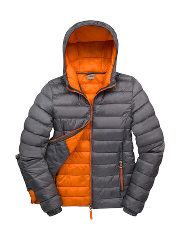 Result Ladies` Snow Bird Hooded Jacket, Grey/Orange, XL (16) bedrucken, Art.-Nr. 894331626