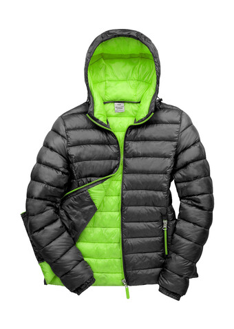 Result Ladies` Snow Bird Hooded Jacket, Black/Lime, S (10) bedrucken, Art.-Nr. 894331713