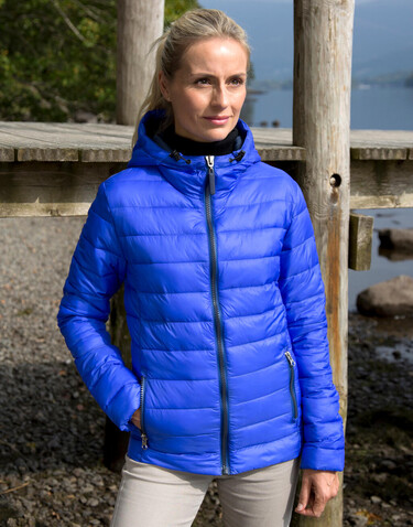 Result Ladies` Snow Bird Hooded Jacket, Ocean Blue/Lime Punch, M (12) bedrucken, Art.-Nr. 894333584