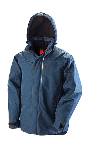 Result Denim Texture Rugged Jacket, Navy, XL bedrucken, Art.-Nr. 898332006