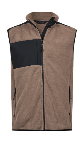 Tee Jays Mountain Fleece Bodywarmer, Clay/Black, 2XL bedrucken, Art.-Nr. 898547507