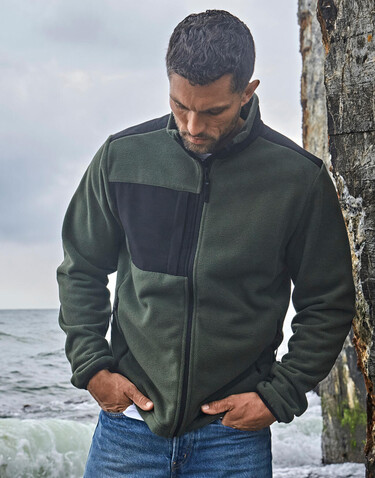 Tee Jays Mountain Fleece, Deep Green/Black, 3XL bedrucken, Art.-Nr. 899545518