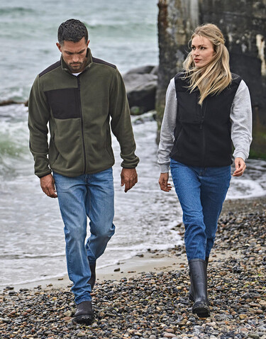 Tee Jays Mountain Fleece, Deep Green/Black, 3XL bedrucken, Art.-Nr. 899545518