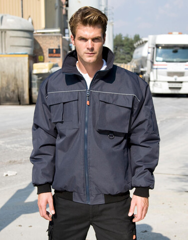 Result Work-Guard Sabre Pilot Jacket, Black, 2XL bedrucken, Art.-Nr. 900331017