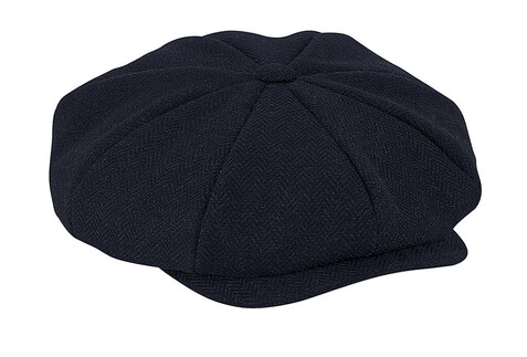 Beechfield Heritage Bakerboy Cap, Charcoal Herringbone, S/M bedrucken, Art.-Nr. 902691251