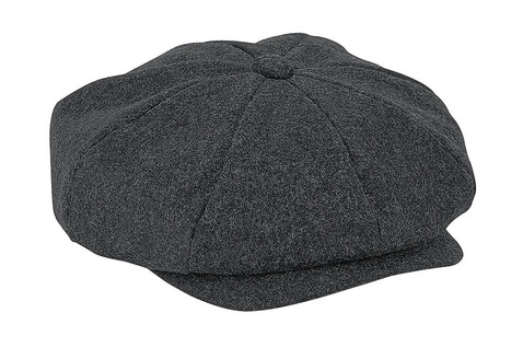 Beechfield Melton Wool Baker Boy, Charcoal Marl, S/M bedrucken, Art.-Nr. 903691341