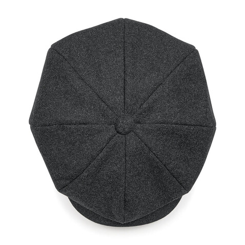 Beechfield Melton Wool Baker Boy, Charcoal Marl, S/M bedrucken, Art.-Nr. 903691341