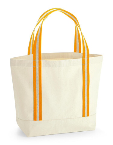 Westford Mill EarthAware® Organic Boat Bag, Natural/French Navy, One Size bedrucken, Art.-Nr. 907280550