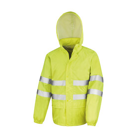 Result Hi-Vis Waterproof Suit, Fluorescent Yellow, XS bedrucken, Art.-Nr. 912336051